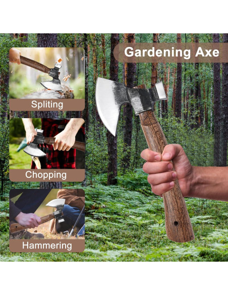 Hacha de Camping Cor cordium 27.3 cm con Funda de Cuero