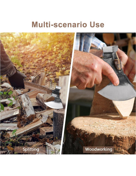 Hacha de Camping Cor cordium 27.3 cm con Funda de Cuero