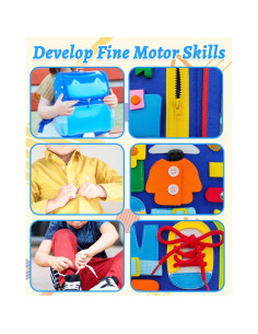 Tablero Ocupado Montessori Exorany Azul 8 en 1 para Niños 2