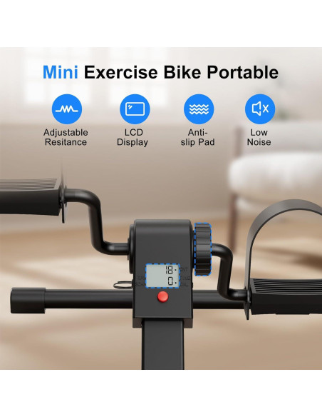 Ejercitador de Pedales Bajo Escritorio MJWW O1 Plegable con Monitor LCD