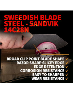 Cuchillo de Chef Grizzly V2 Off-Grid 15.5 cm Acero Sandvik 2