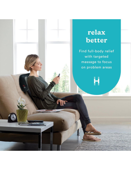 Masajeador Shiatsu 3D HoMedics con Calor, Portátil Negro