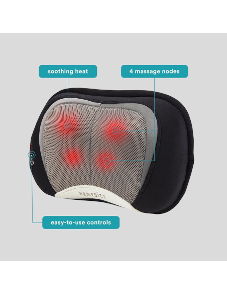 Masajeador Shiatsu 3D HoMedics con Calor, Portátil Negro