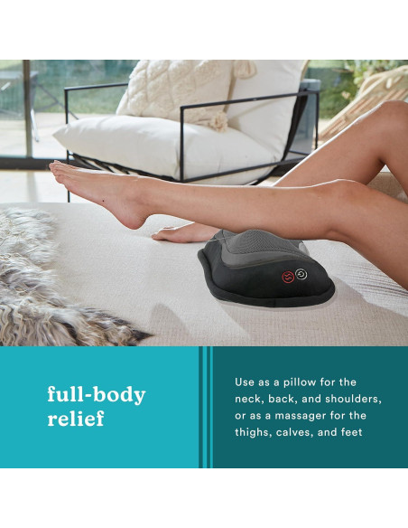 Masajeador Shiatsu 3D HoMedics con Calor, Portátil Negro