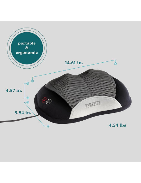Masajeador Shiatsu 3D HoMedics con Calor, Portátil Negro