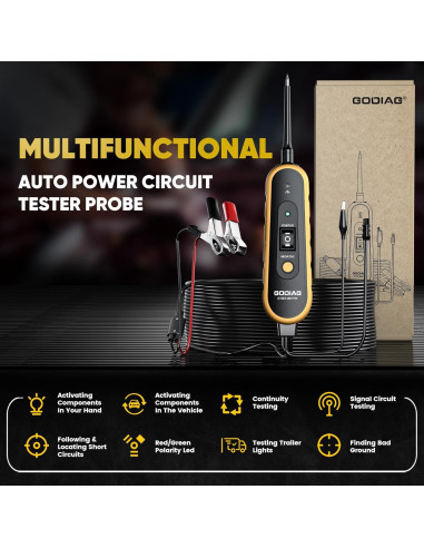 Probador de Circuito Eléctrico GODIAG GT103 PRO 6V-30V