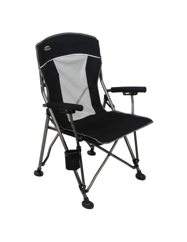 Silla de Camping LANMOUNTAIN Plegable con Reposabrazos y Portavasos