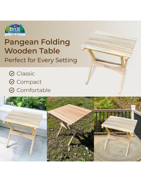 Mesa Plegable de Madera Byer of Maine Pangean 56x51 cm