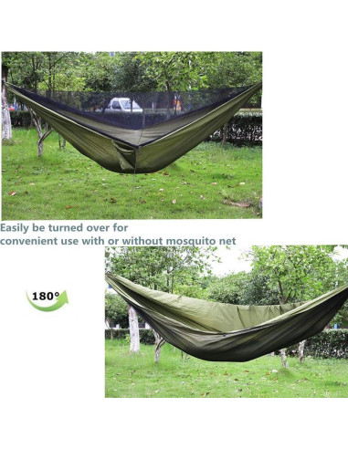 Hamaca de Camping Ovyuzhen con Toldo Impermeable y Red Antimosquitos
