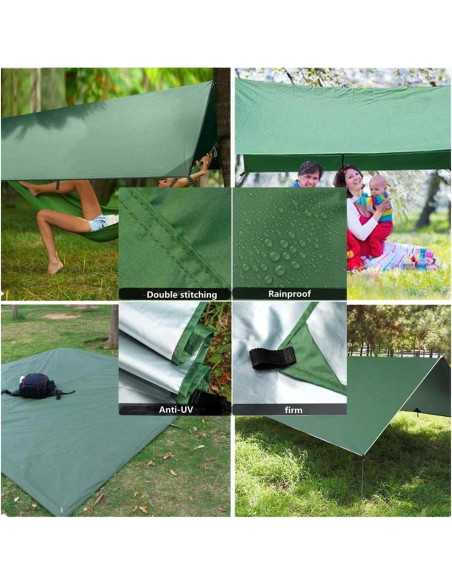 Hamaca de Camping Ovyuzhen con Toldo Impermeable y Red Antimosquitos Hamaca de Camping Ovyuzhen con Toldo Impermeable y Red Antimosquitos