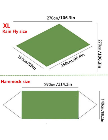Hamaca de Camping Ovyuzhen con Toldo Impermeable y Red Antimosquitos