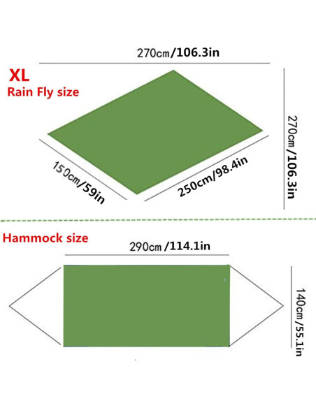 Hamaca de Camping Ovyuzhen con Toldo Impermeable y Red Antimosquitos Hamaca de Camping Ovyuzhen con Toldo Impermeable y Red Antimosquitos