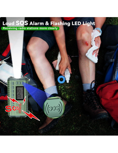 Radio Meteorológica de Emergencia Sttfaishen F20 Verde 39800mAh