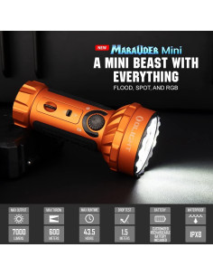 Linterna Recargable OLIGHT Marauder Mini 7000 Lúmenes Naranja 2