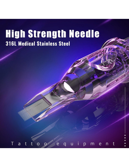 Agujas de Tatuaje en Cartucho YILONG 20 Pcs Mixtas 3RL 5RL 7RM 9RM