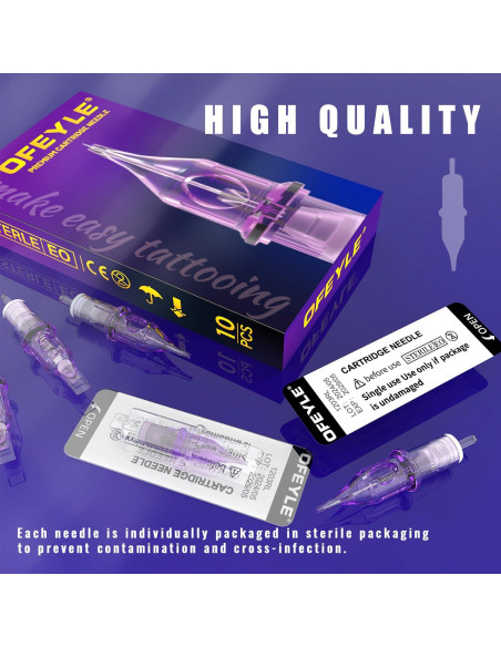 Agujas de Tatuaje en Cartucho YILONG 20 Pcs Mixtas 3RL 5RL 7RM 9RM