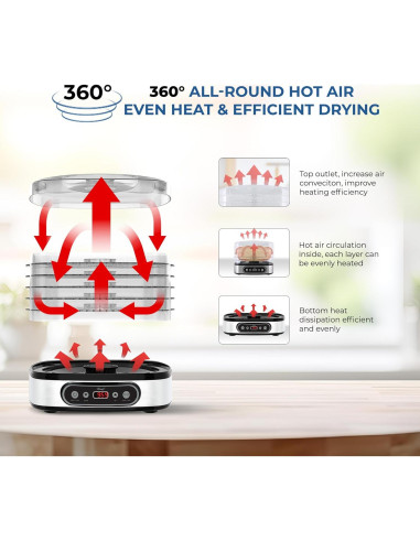 Deshidratador de Alimentos Rosewill RHFD-19001, 5 Bandejas, 350W