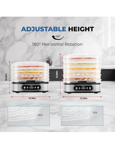 Deshidratador de Alimentos Rosewill RHFD-19001, 5 Bandejas, 350W