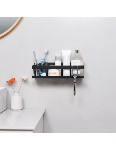 Estante Flotante de Especias Yoniccal Negro Acero Inoxidable 10 kg