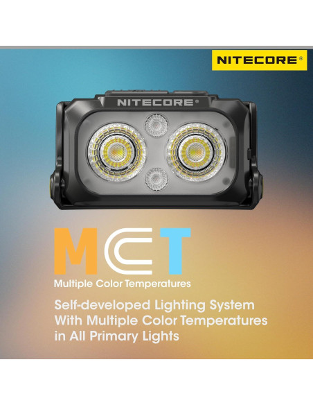 Linterna Frontal Nitecore NU25 MCT 400 Lúmenes Recargable USB-C