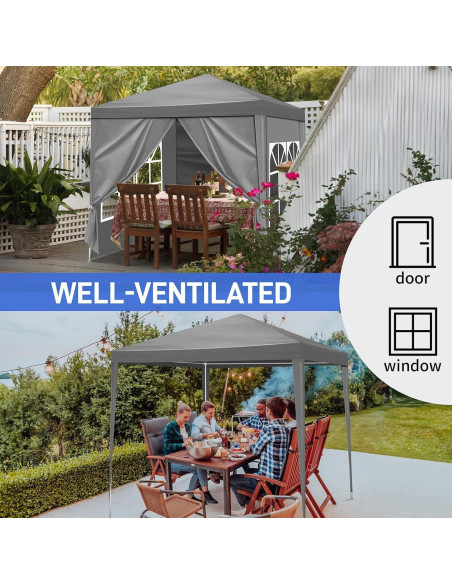 Carpa de Fiesta Impermeable Outvita 2m x 2m con Paredes