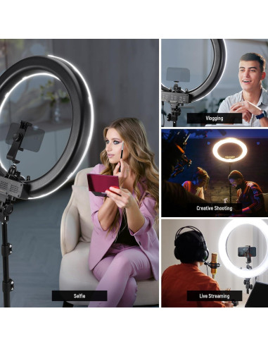 Luz de Anillo LED NEEWER RL-18 58W 5600K 45cm con Soporte