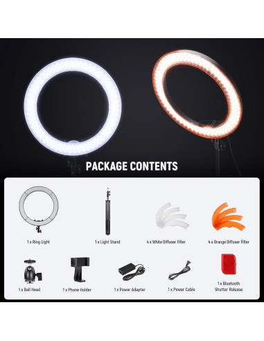 Luz de Anillo LED NEEWER RL-18 58W 5600K 45cm con Soporte