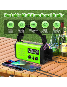 Radio Meteorológica Portátil Condor 1 20000mAh Solar USB Manivela 2