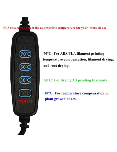 Almohadilla de Calor Hocenway 20x32cm 12V 36W Control Temperatura