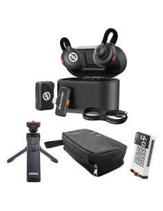 Combo Micrófono Inalámbrico Hollyland Lark M2S + Luz LED Zhiyun FIVERAY M40 + Mango Koah + Estuche Maxell