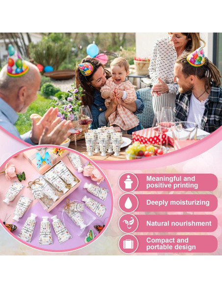 48 Sets de Crema de Manos Dansib para Baby Shower Floral