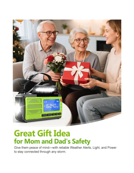 Radio de Emergencia Rychi TM-091P Solar 37000mWh Verde