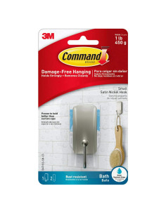 Gancho para Baño Command Acero Satinado 1 Gancho 450g