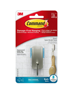 Gancho para Baño Command Acero Satinado 1 Gancho 450g 2