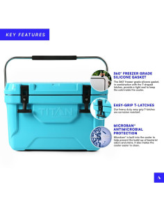 Hielera Titan 20Q Azul con Aislamiento Deep Freeze y Microban 2