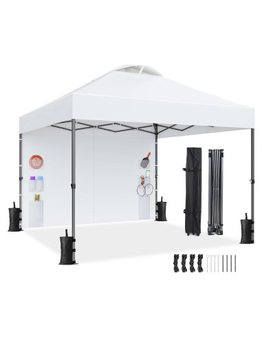 Carpa Plegable AMADA 3x3m con Paredes Laterales, Blanca