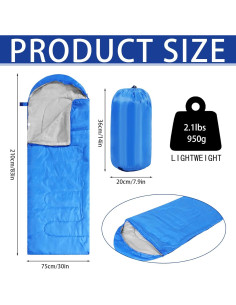 Junkin 12 Pcs Bolsa de Dormir Impermeable para Camping 210x75cm 2