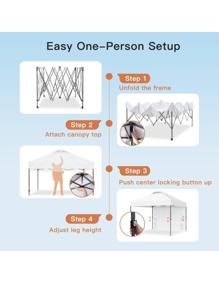Carpa Plegable AMADA 3x3m con Paredes Laterales, Blanca