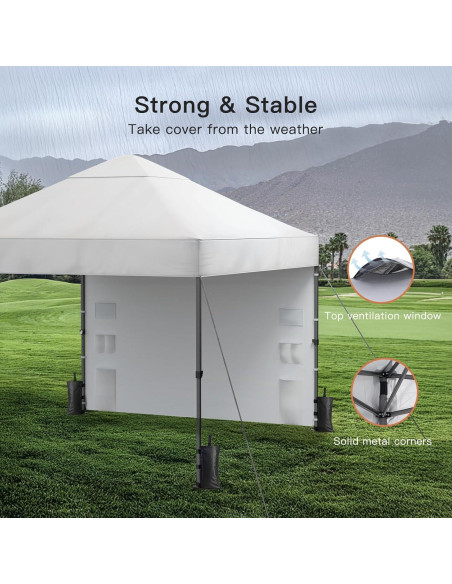 Carpa Plegable AMADA 3x3m con Paredes Laterales, Blanca