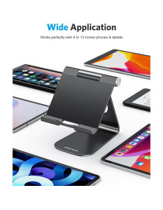 Soporte Ajustable para Tableta OMOTON de Aluminio Negro 13x11 cm 2