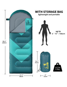 Saco de dormir Xelaro rectangular 3 estaciones 220x80cm 2