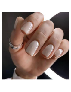 Kit Uñas Postizas Blancas Modelones 32Pcs 16 Tamaños