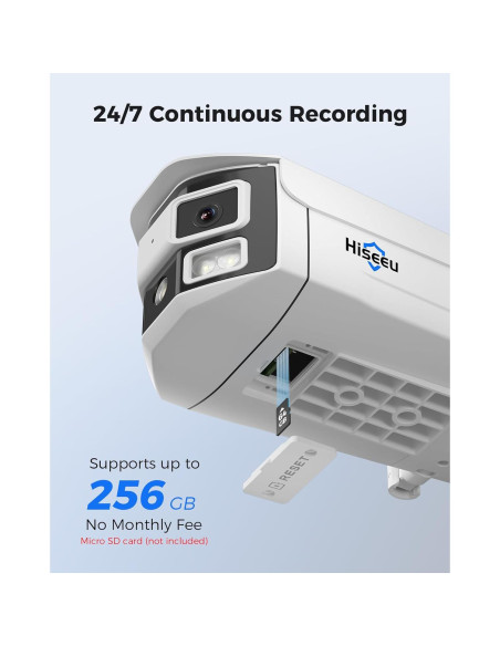 Cámara de Seguridad Inalámbrica Hiseeu 4MP Doble Lente 180