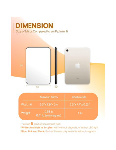 Espejo de Maquillaje OMIRO Negro 20.3x12.7 cm Plegable 2