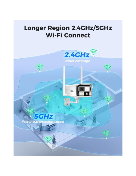 Cámara de Seguridad Inalámbrica Hiseeu 4MP Doble Lente 180