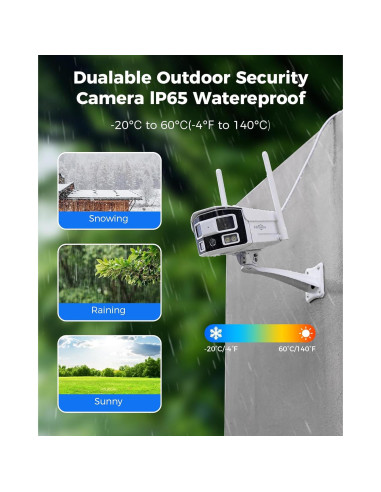 Cámara de Seguridad Inalámbrica Hiseeu 4MP Doble Lente 180