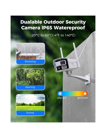Cámara de Seguridad Inalámbrica Hiseeu 4MP Doble Lente 180