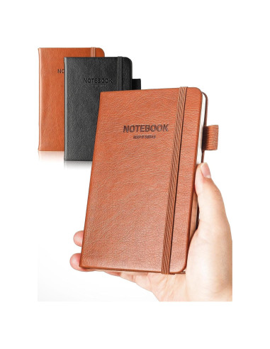 Cuaderno de Bolsillo AISBUGUR 2-Pack Tapa Dura Rayado 8.9x14 cm