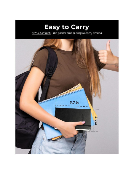 Cuaderno de Bolsillo AISBUGUR 2-Pack Tapa Dura Rayado 8.9x14 cm