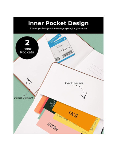 Cuaderno de Bolsillo AISBUGUR 2-Pack Tapa Dura Rayado 8.9x14 cm